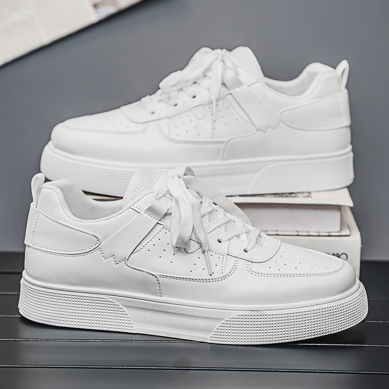 LOEIKAN Men's White Casual Sne - White Sneaker Care Kit recension och pris