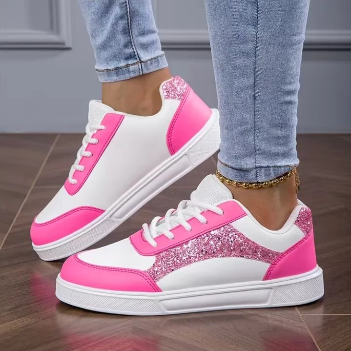 Women Glitter Skate Shoes Pink - White Sneaker Care Kit recension och pris