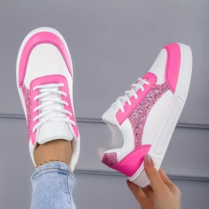 Women Glitter Skate Shoes Pink - White Sneaker Care Kit recension och pris