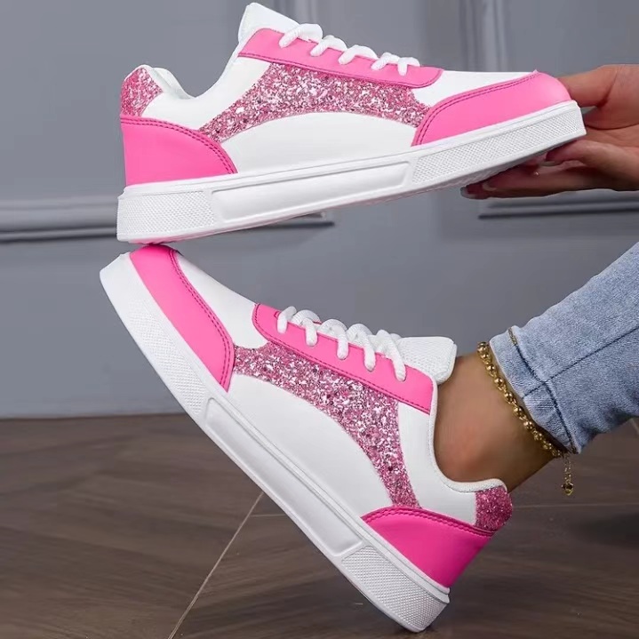Women Glitter Skate Shoes Pink - White Sneaker Care Kit recension och pris