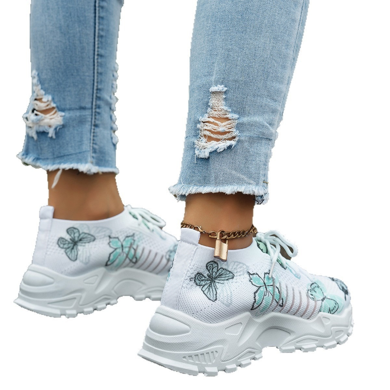 Women Butterfly Print Mesh Sne - White Sneaker Care Kit recension och pris